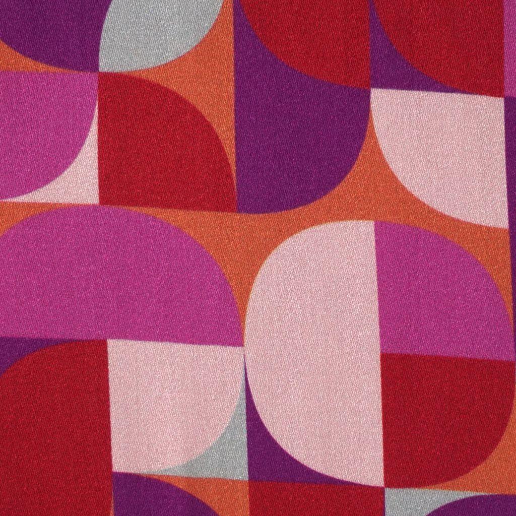 Viskose Druck geometrische Formen pink rot